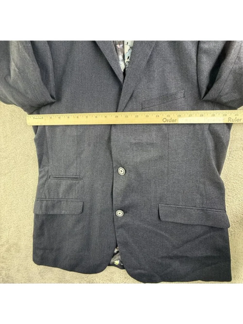 Paisley & Gray Suit Jacket Mens 42 Blue Slim Fit Butterfly Lining Sport Coat